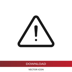 Warning icon vector. Simple warning sign in modern design style for web site and mobile app. EPS10