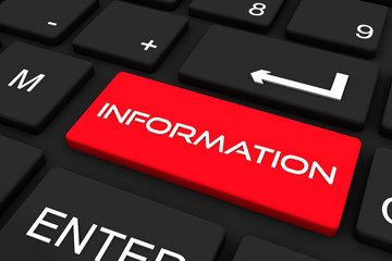 Fototapeta premium 3D render. Black keyboard with information key , Business and technology concept background