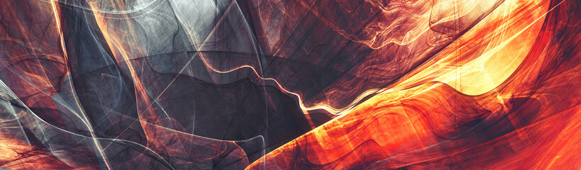 Abstrakter zukünftiger Hintergrund. Banner in roter und grauer Farbe. Fraktale Grafik für kreatives Grafikdesign © Alena