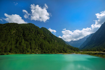 Naklejka na ściany i meble Fairy lake (lago delle fate) in Macugnaga, Italy.
