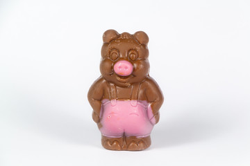 Milk chocolate in the shape of a pig for Easter