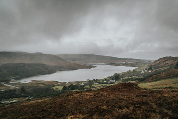 landscape with mountains and clouds