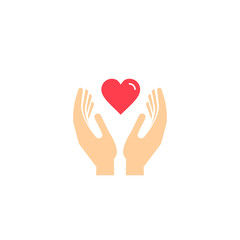 Hands holding heart icon, Healthcare concept, keep love or health illustration