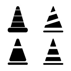 Fototapeta premium Traffic cones. Black highway traffic cone with white stripes.Road repair.