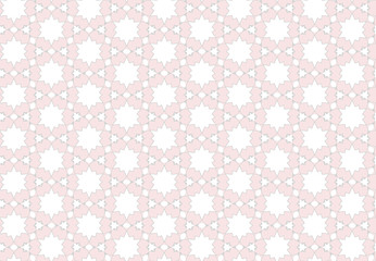 8 march design background pattern. Seamless geometric template with pink and white stars. Festive...