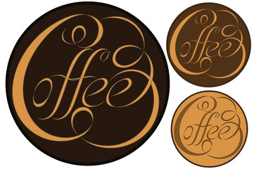 Handwritten lettering design elements Coffee 