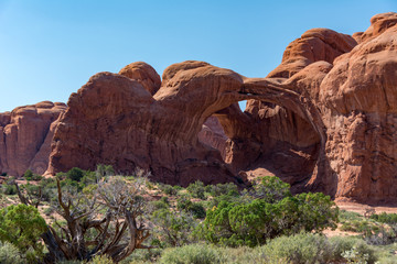 Double Arch is a close-set pair of natural arches in Arches National Park in southern Grand County, Utah, United States, that is one of the more known features of the park