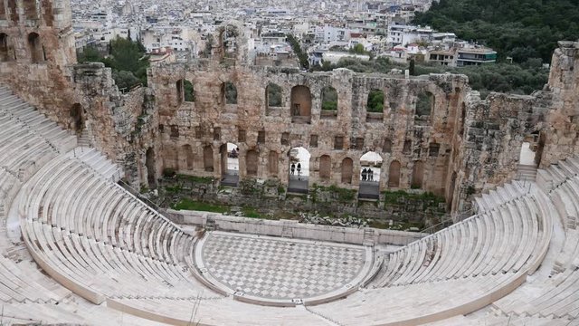 Herodeion, Herodion, the Odeon of Herodes Atticus a stone Roman theater in Athens, Greece