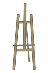 A easel or sketchbook for the artist isolated on a white background, a vector stock illustration with a flat wooden object as a logo
