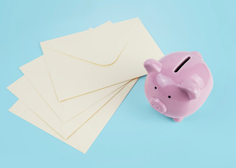 Piggy Bank with Envelopes