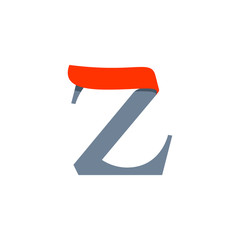 Fast speed Z serif letter logo.
