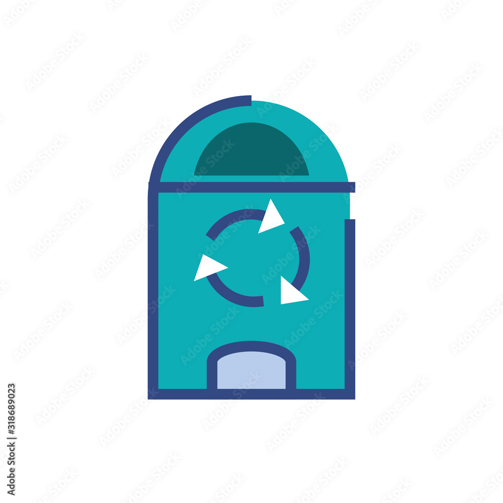 Sticker isolated recycle trash vector design