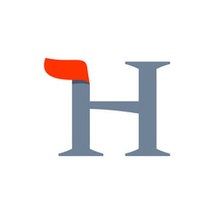 Fast speed H serif letter logo.