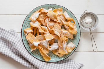 Faworki, Chrusty, Angel Wings - traditional Polish pastries served during Carnival Fat Thursday, just befor Lent.