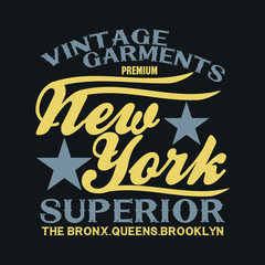 New York typography, vintage t-shirt NY, design graphic, printing man NYC