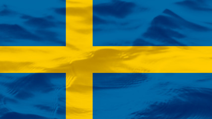 Waves Texture On Sweden Flag, Background