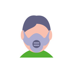 Isolated man with mask vector design