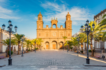 Fototapeta na wymiar Cathedral of Santa Ana in Las Palmas de Gran Canaria, capital of Gran Canaria, Canary Islands, Spain. Construction started in 1500 and lasted for 4 centuries.