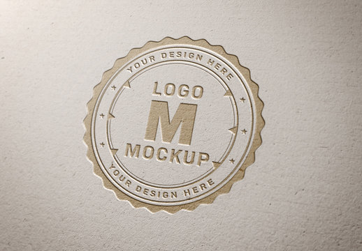 Debossed Paper Pressed Logo Mockup