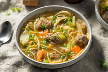 Homemade Sopa a La Minuta Meatball Soup