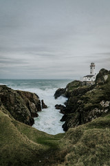 Fototapeta na wymiar lighthouse on the background of the Atlantic Ocean