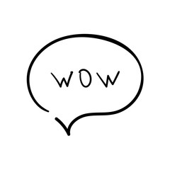 Speech bubble with text wow. Dialog text on white background