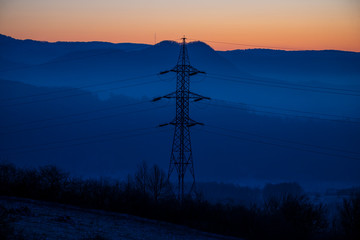 Obraz premium Mountain landscape at the sunrise