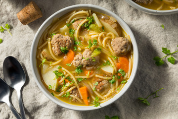 Homemade Sopa a La Minuta Meatball Soup