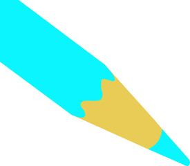 Illustration on which a flat banal pencil of trendy turquoise color is drawn on a white background.