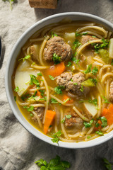 Homemade Sopa a La Minuta Meatball Soup