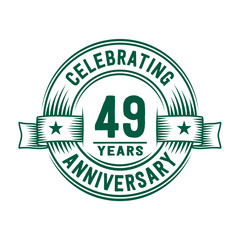 49 years logo design template. 49th anniversary vector and illustration.