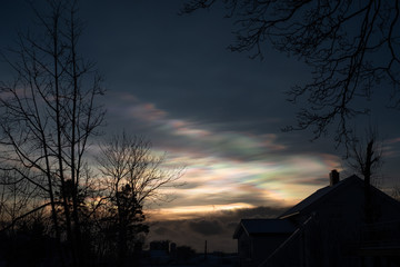 Polar stratospheric cloud or mother of pearl or nacreous clouds as they called this phenomenon....