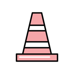 traffic cone signal isolated icon