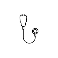 medicine stethoscope line icon on white background
