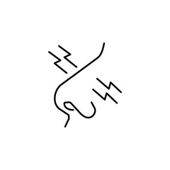 flu, influenza line icon on white background