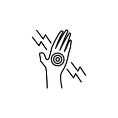hand pain line icon on white background