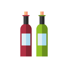 wine bottles drink isolated icon