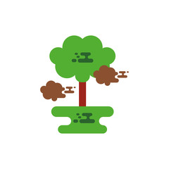 Isolated tree with smoke vector design