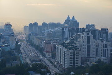 Vue Panoramique Almaty Kazakhstan Koh Tobe