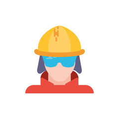 Isolated firefighter with helmet and glasses vector design