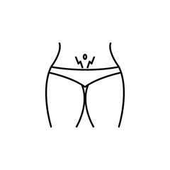 menstrual pain line icon on white background