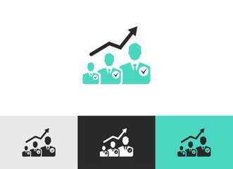 Growth arrow with business people icon - Grow concept