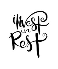 Obraz premium Hand lettering grunge card with textured handcrafted doodle letters in retro style