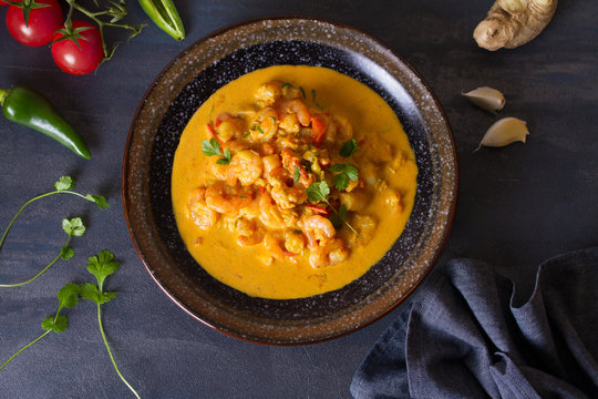 Bowl Of Shrimp Prawn Curry