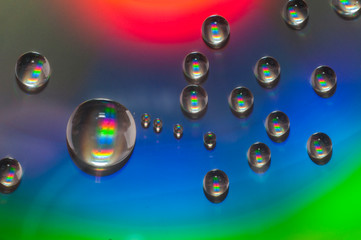Water drops on the rainbow surface