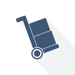 Delivery service vector icon, shipping barrow flat design illustration in eps 10