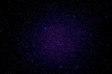 Starry night galactic sky.Landscape of night and starry sky with galaxies and astrological signs of...