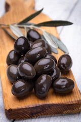 Pickled olives ready to eat, healthy food used in mediterranean cuisines