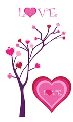 Valentines love tree stock illustration