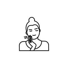 Obraz premium toothache pain line icon on white background